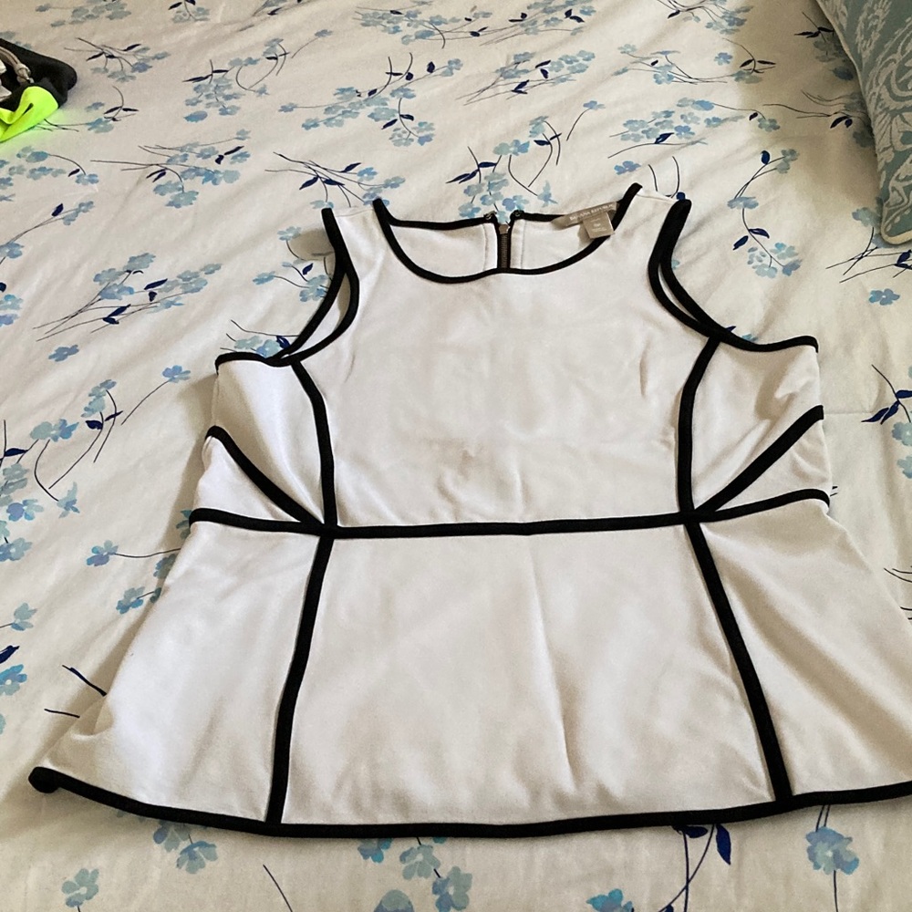 Banana Republic Black and White Fitted Sleeveless Top